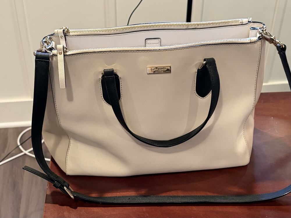 kate spade new york White/Black/Cream purse